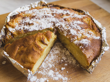 beautiful sweet dessert apple pieの写真素材