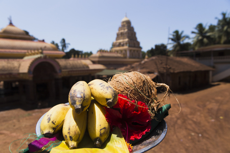 South of the state is a small and very beautiful temple standing right on the road India, Goa, March 11, 2017のeditorial素材