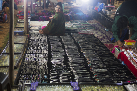 Market in GOA Market with small gifts India, GOA March 11, 2017のeditorial素材