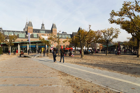 Warm sunny autumn Amsterdam, Netherlands, Holland November 3, 2015のeditorial素材