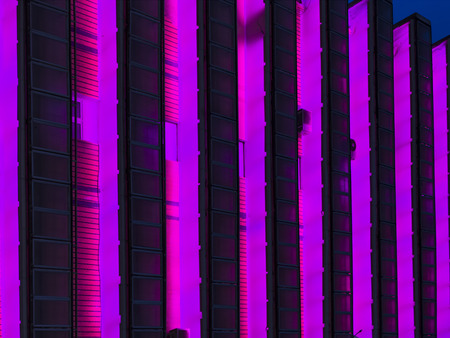 Bright background with colorful lights on stageの写真素材