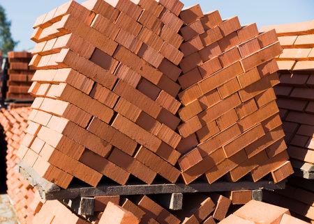 Building material on the market red background