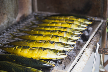 Useful Thai food grilled on coals fish with a delicious crustの写真素材