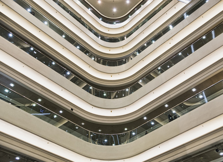 White background architecture from inside the building shopping center in Times Square, Hong Kong, Hong Kong, March 3, 2017のeditorial素材