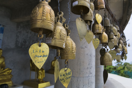 Thailand, Phuket, April 20, 2015, bells to scare away evil spirits and Buddhism in Thailandのeditorial素材