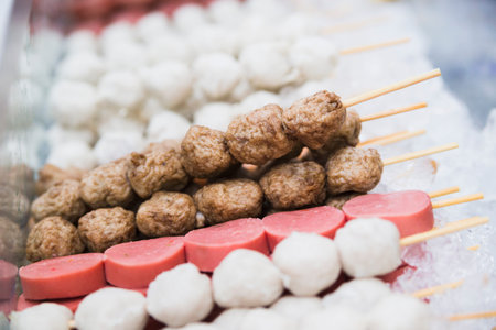 Thai fries fried food to choose and the market will fry anything you wantの写真素材