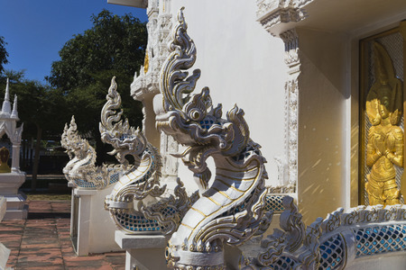 Phuket, Thailand, April 17, 2015. A view of the white temple of Phuket, Chalong, faith confession Buddhism. April 17, 2015の写真素材