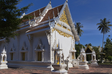 Phuket, Thailand, April 17, 2015. A view of the white temple of Phuket, Chalong, faith confession Buddhism. April 17, 2015のeditorial素材