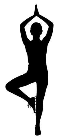 silhouette of a yoga poseのイラスト素材