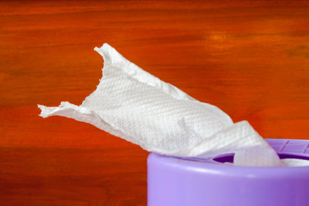 Tissue paper in box.  tissue Close-up .の写真素材