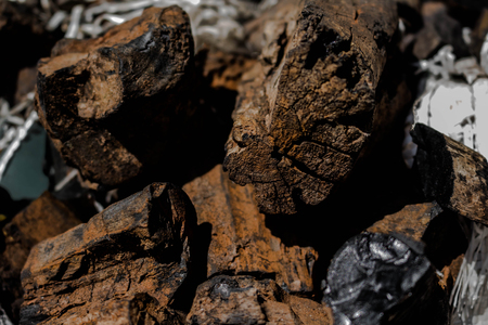 Natural wood charcoal  traditional  hard wood charcoal.の写真素材