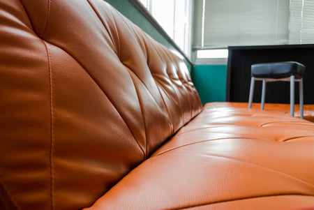 orange chair in a classic style in a  room,isolated orange chair.の写真素材