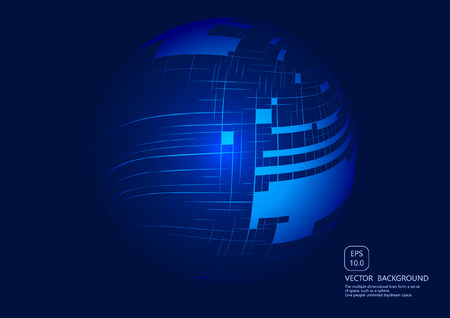 curve constructed the sphere wireframe, technological sense abstract illustration.のイラスト素材