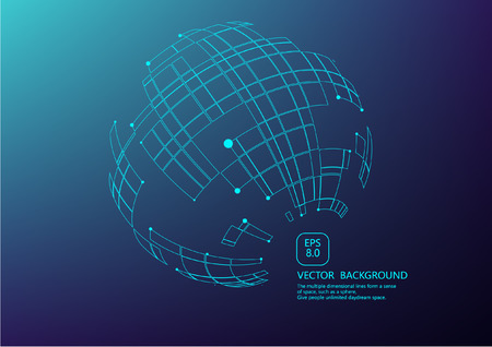 lines constitute Points of the sphere science and technology backgroundのイラスト素材