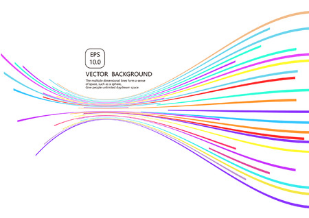 Perspective effect of the colorful ribbonのイラスト素材