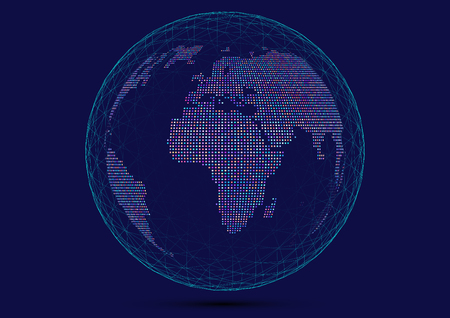 Science and technology image of globe, illustration,international meaning,World map pointのイラスト素材