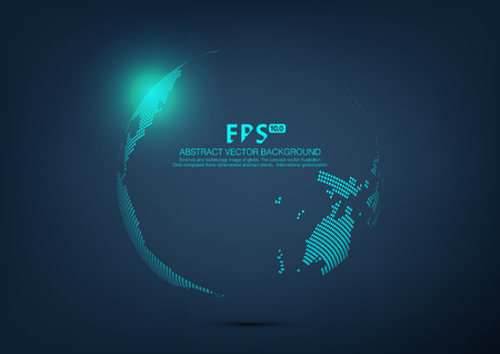 Science and technology image of globe, illustration,international meaning,World map pointのイラスト素材