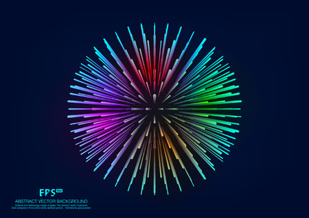 Abstract Vector Graphics radiation, dots and linesのイラスト素材