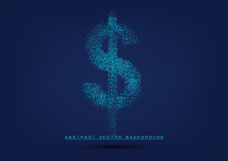 Dollar sign bitmap composed of financial technology backgroundのイラスト素材