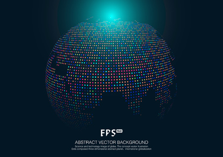 Three-dimensional abstract planet, science and technology abstract vector backgroundのイラスト素材