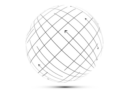 Three-dimensional abstract vector planet,meaning globalization, internationalizationのイラスト素材