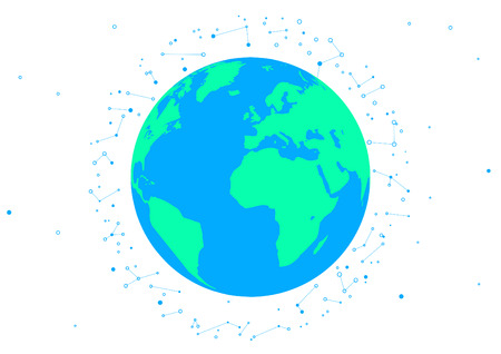 Three-dimensional abstract planet,meaning globalization, internationalizationのイラスト素材