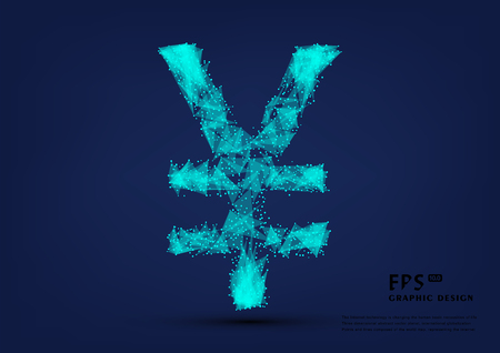 Money symbol bitmap composed of financial technology backgroundのイラスト素材