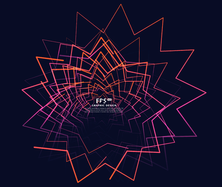 Twists and turns of lines, science fiction background, abstract  backgroundのイラスト素材