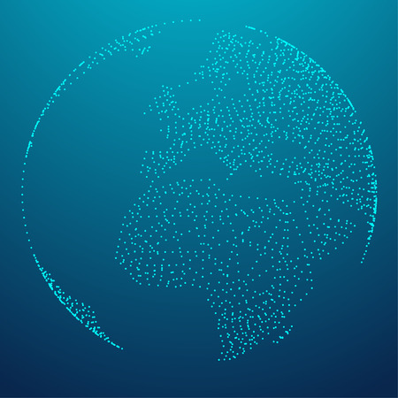 Point and line composing a world map on blue backgroundのイラスト素材