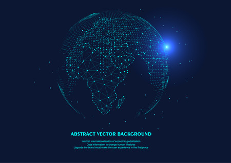 Point and line composed world map representing the globalのイラスト素材