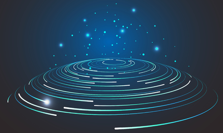 Abstract vortex circular swirl lines. Star trails around night sky.のイラスト素材