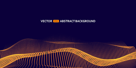 3D dynamically flowing particles, cyber or technology background.のイラスト素材