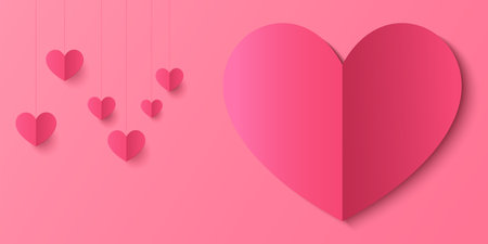 Love pattern on pink background, sweet love, valentine card or poster template, banner.のイラスト素材