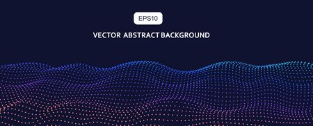 3D abstract vector particle wave background,Ai tech wire network futuristic wireframe. Artificial intelligence .のイラスト素材