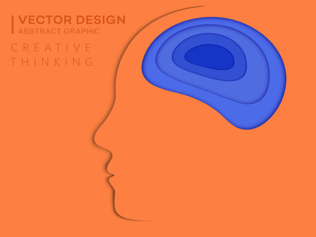 Modern layered human avatar profile, innovative thinking and imaginationのイラスト素材