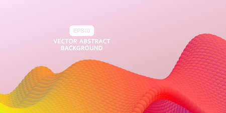 Abstract vector background of colored dynamic particles. 3D science and technology live fashion design cover vectorのイラスト素材