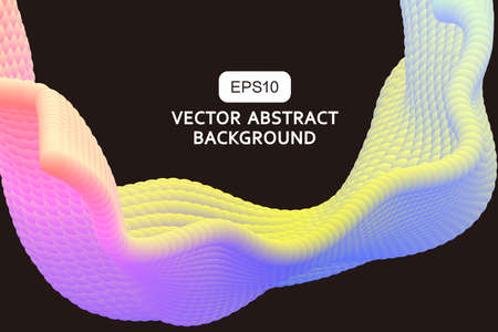 Abstract vector background of colored dynamic particles. 3D science and technology live fashion design cover vectorのイラスト素材