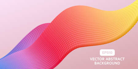 Abstract vector background of colored dynamic particles. 3D science and technology live fashion design cover vectorのイラスト素材