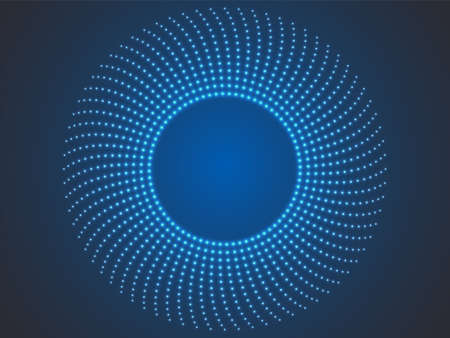 Blue glow dot matrix background, technology vector background illustrationのイラスト素材