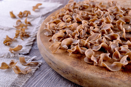 pasta brown rye flour, ideal for a healthy diet の写真素材