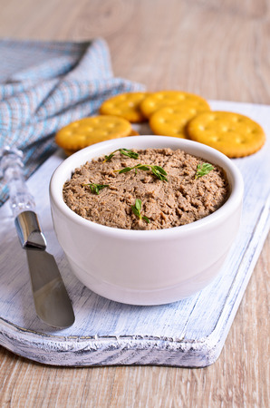 Pate chicken liver brown in ceramic wareの写真素材