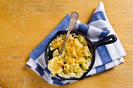 Casserole with pasta, cheese and cream. Selective focus.の写真素材
