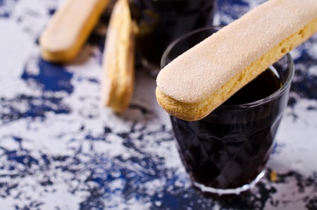 Homemade traditional italian cookie savoiardi. Selective focusの写真素材
