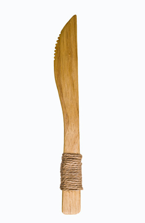 Wooden clean utensils on a white background. Elements of design.の写真素材