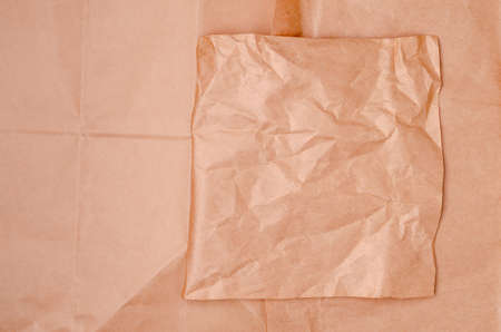 Background made of craft paper. Abstract texture. Design concept. Copy space for the text. Flat layout, top view.の写真素材