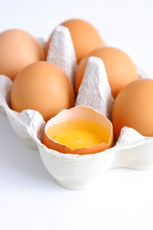 Fresh eggs in cartonの写真素材
