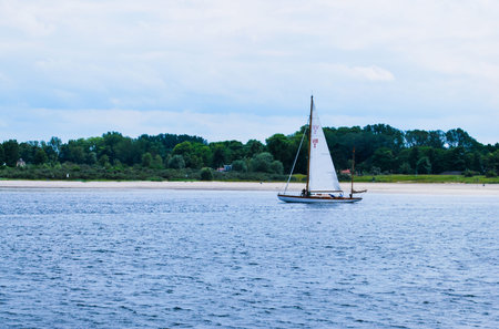 Boat in the blue sea