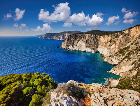 Beautiful lanscape of Zakinthos island. Greece. The island of zakynthos. The Ionian Sea. The most beautiful places in the world.Vacation concept background. Travelling concept. Mizithres, Keri.の写真素材