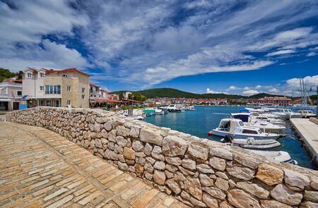 Fishing and sailing boats at the harbor. Sunny summer view of Tribunj port. Morning seascape, Adriatic sea, Croatia, Europe. Beautiful world of Mediterranean countries. Traveling concept background.
の写真素材