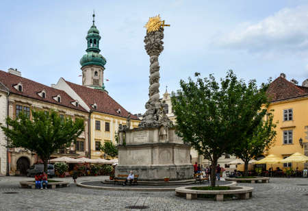 Plague Column in the town of Sopron in the western part of Hungaryのeditorial素材